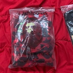 Red bape zip up alt camo